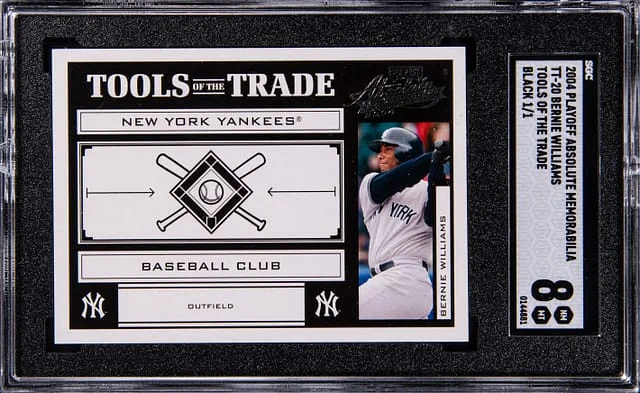 2004 Playoff Absolute Memorabilia Bernie Williams Tools of the Trade Black #TT-20 card image