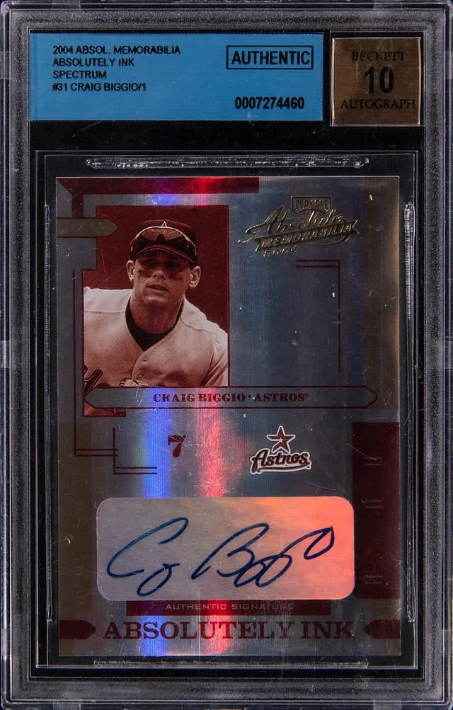 2004 Playoff Absolute Memorabilia Craig Biggio Absolutely Ink Spectrum #AI-31 card image