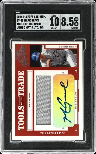2004 Playoff Absolute Memorabilia Mark Grace Tools Of The Trade Jumbo Material Autograph #TT-88 card image