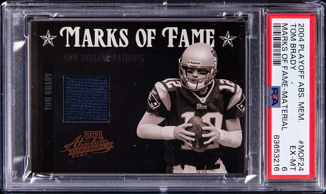 2004 Playoff Absolute Memorabilia Tom Brady Marks of Fame Material #MOF-24 card image