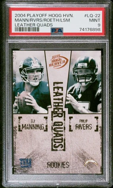 2004 Playoff Ben Roethlisberger /Eli Manning/J.P. Losman/Philip Rivers Hogg Heaven Leather Quads #LQ-22 card image