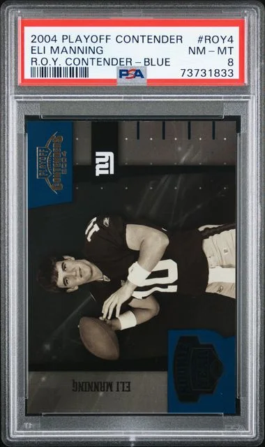 2004 Playoff Contenders Eli Manning R.O.Y. Contender Blue #ROY-4 card image
