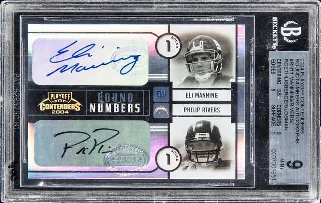 2004 Playoff Contenders Manning/Rivers/Roethlisberger/Losman Multi-Signed Round Number Autographs #RN-11 card image