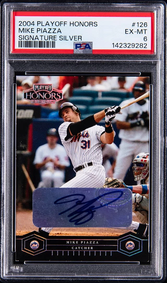 2004 Playoff Honors Mike Piazza Signature Silver #126 card image