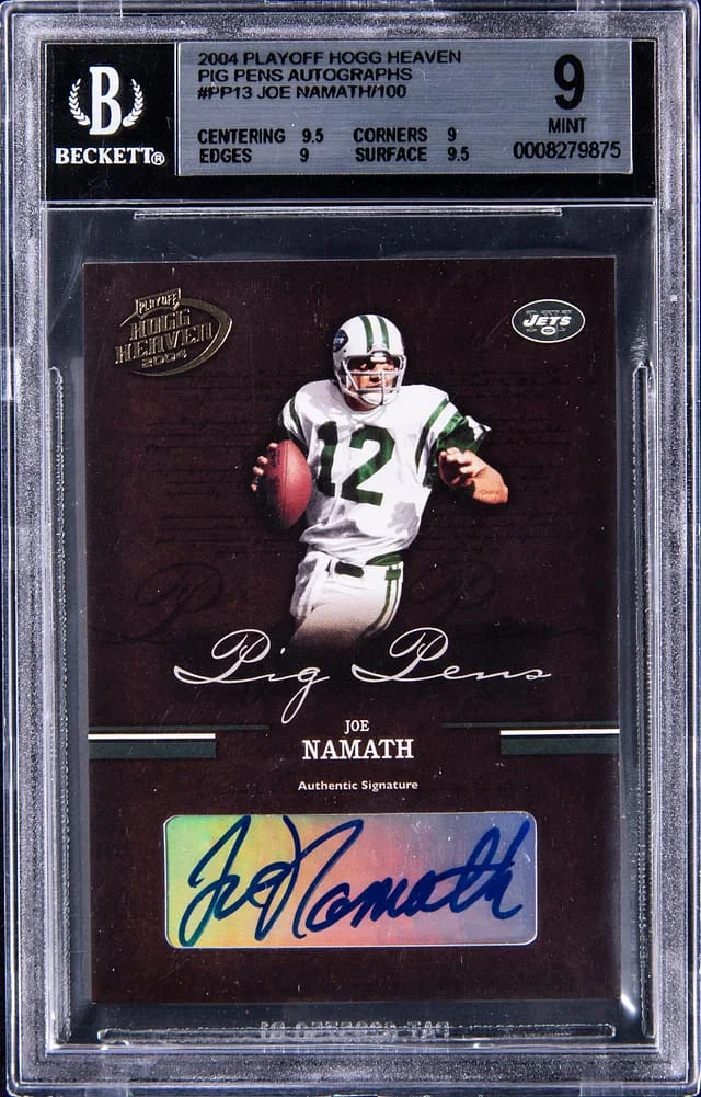 2004 Playoff Joe Namath Hogg Heaven Pig Pens Autographs #PP13 card image