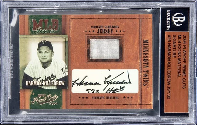 2004 Playoff Prime Cuts Harmon Killebrew MLB Icons Material Signatures #MLB-26 card image