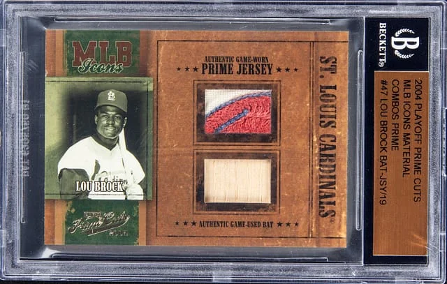 2004 Playoff Prime Cuts Lou Brock MLB Icons Material Combos Prime #MLB-47 card image