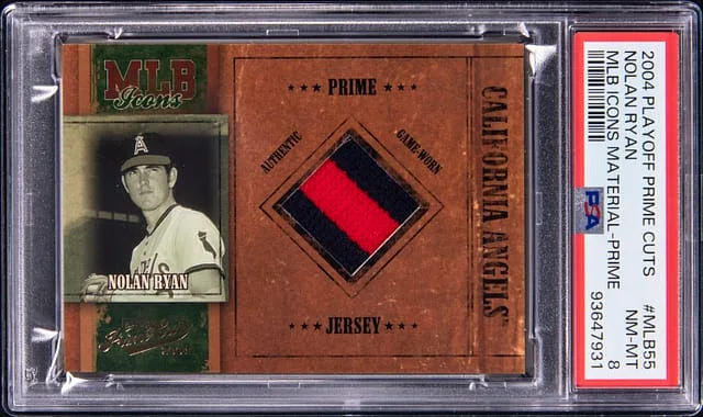 2004 Playoff Prime Cuts Nolan Ryan MLB Icons Material Prime #MLB-55 card image