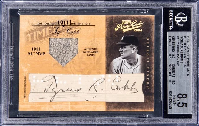 2004 Playoff Prime Cuts Ty Cobb MLB Icons Material Signature Prime #1 card image