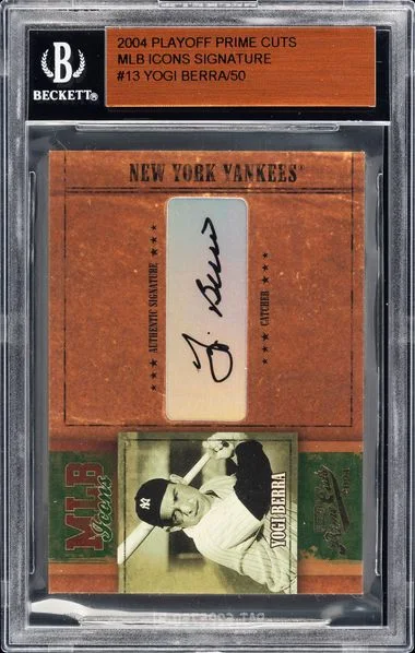2004 Playoff Prime Cuts Yogi Berra MLB Icons Signature #13 card image
