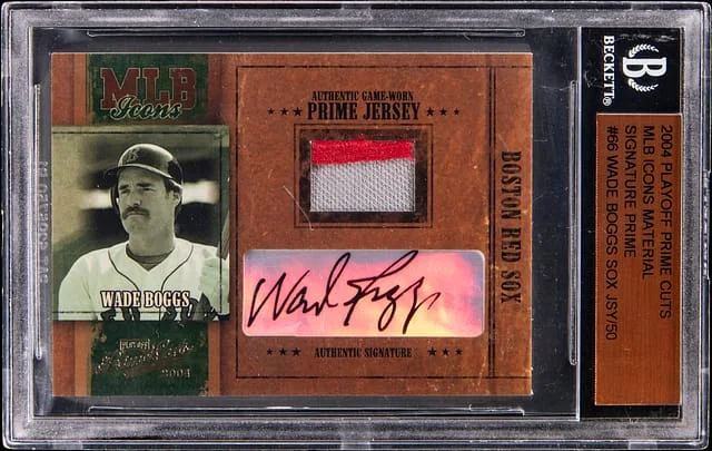 2004 Playoff Wade Boggs MLB Icons Material Signature Prime #66 card image