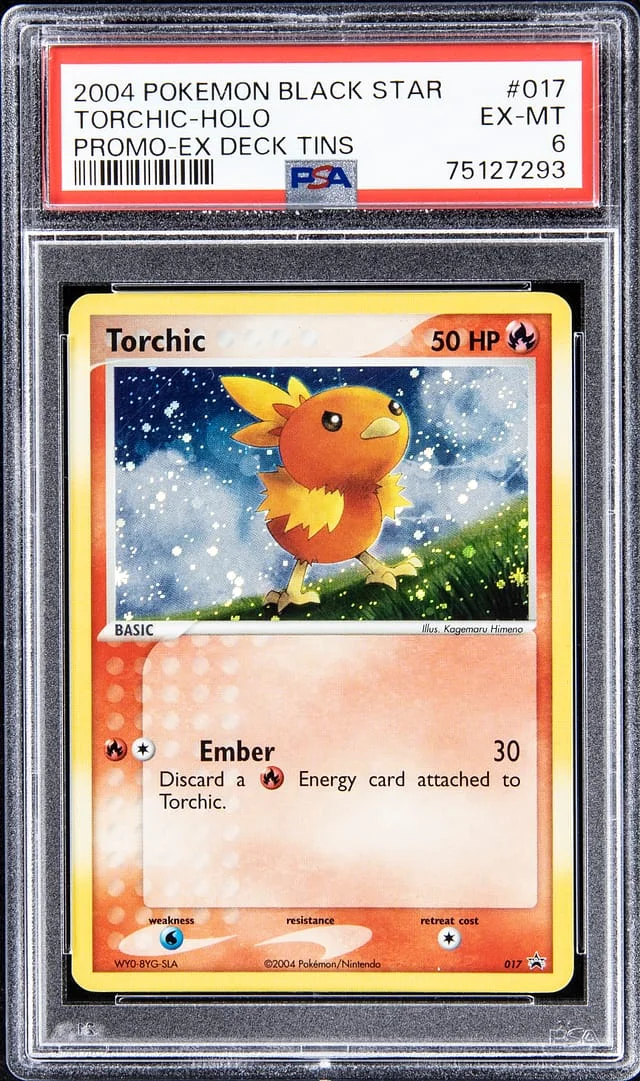 2004 Pokemon Black Star Promo EX Deck Tins Rare Holofoil Torchic #017 card image