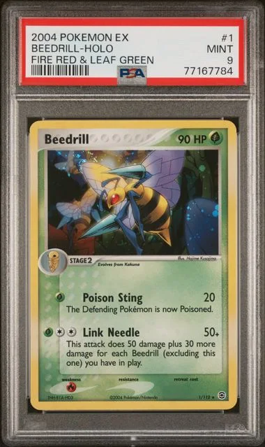 2004 Pokemon EX Fire Red and Leaf Green Rare Holofoil Beedrill #1 card image
