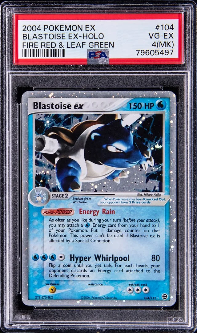 2004 Pokemon Ex Fire Red & Leaf Green Blastoise Ex-Holo #104 card image