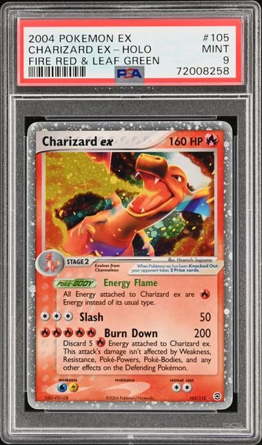2004 Pokemon EX Fire Red & Leaf Green Holofoil Charizard EX #105 card image