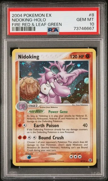 2004 Pokemon EX Fire Red & Leaf Green Rare Holofoil Nidoking #8 card image