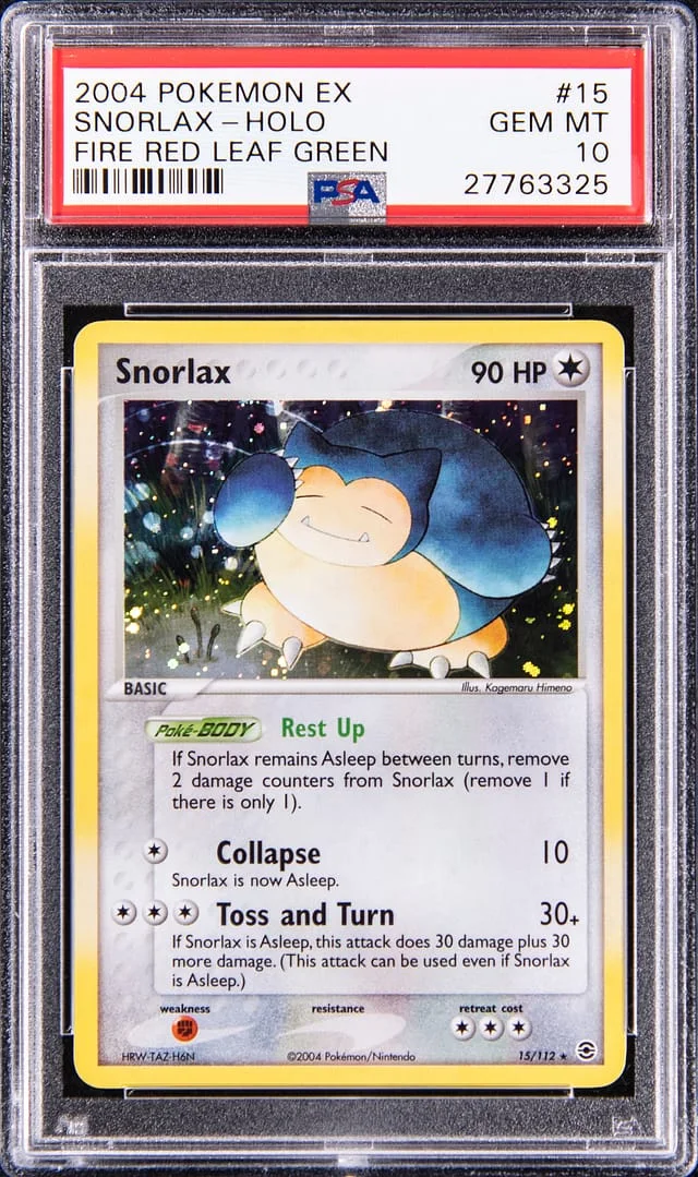 2004 Pokemon EX Fire Red & Leaf Green Rare Holofoil Snorlax #15 card image