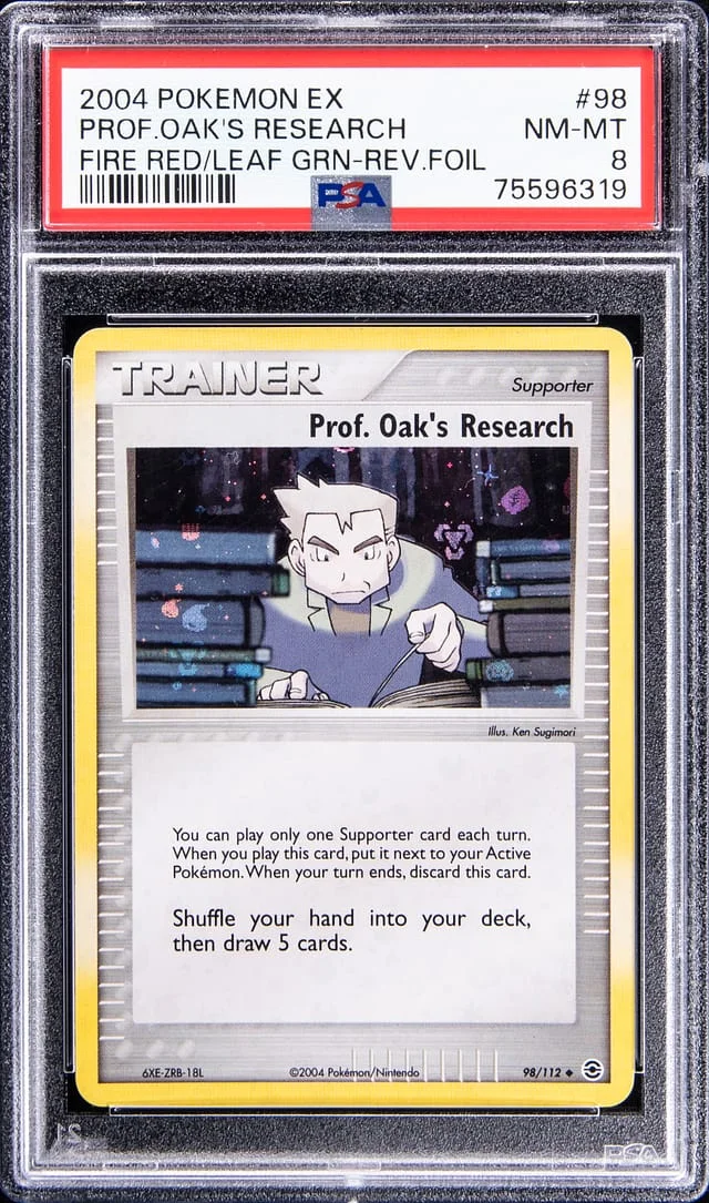 2004 Pokemon EX Fire Red & Leaf Green Reverse Foil Professor Oak's Research #98 card image