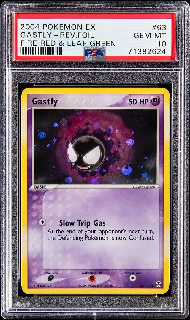 2004 Pokemon ex Fire Red & Leaf Green Reverse Holo Gastly #63 card image