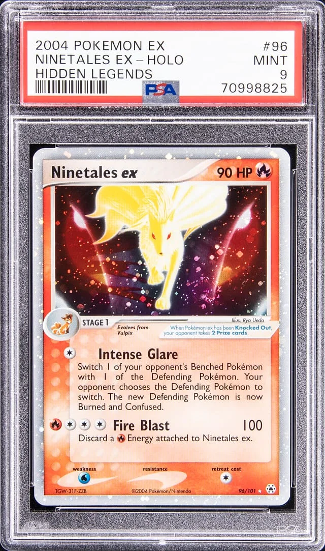 2004 Pokemon Ex Hidden Legends Holo Ninetales Ex #96q card image
