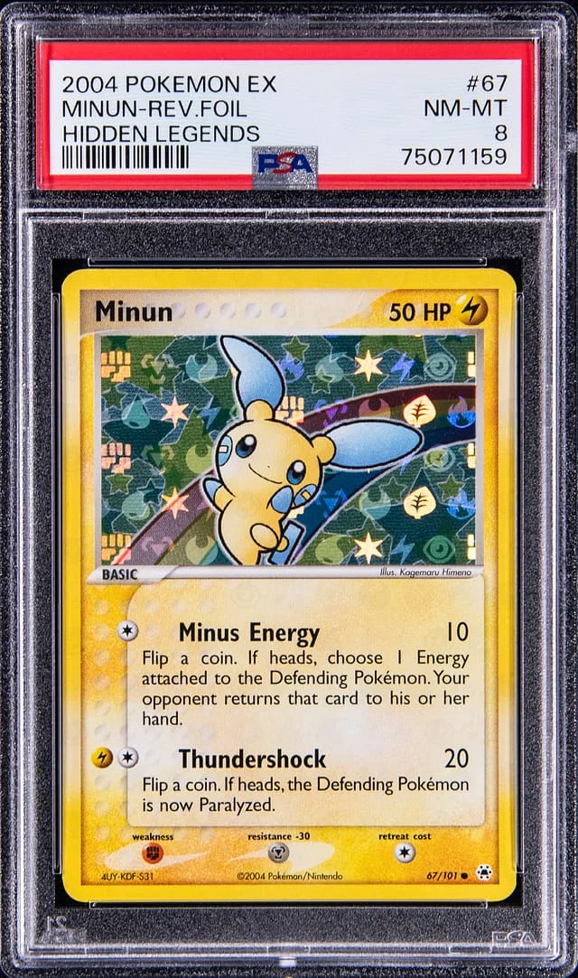 2004 Pokemon Ex Hidden Legends Minun-Reverse #67 card image