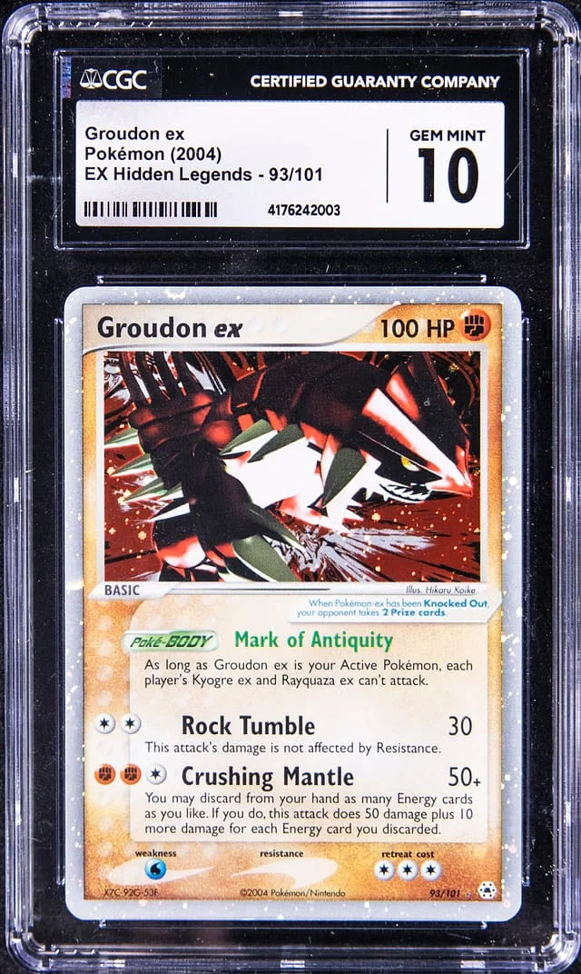 2004 Pokemon EX Hidden Legends Rare Holofoil Groudon ex #93 card image