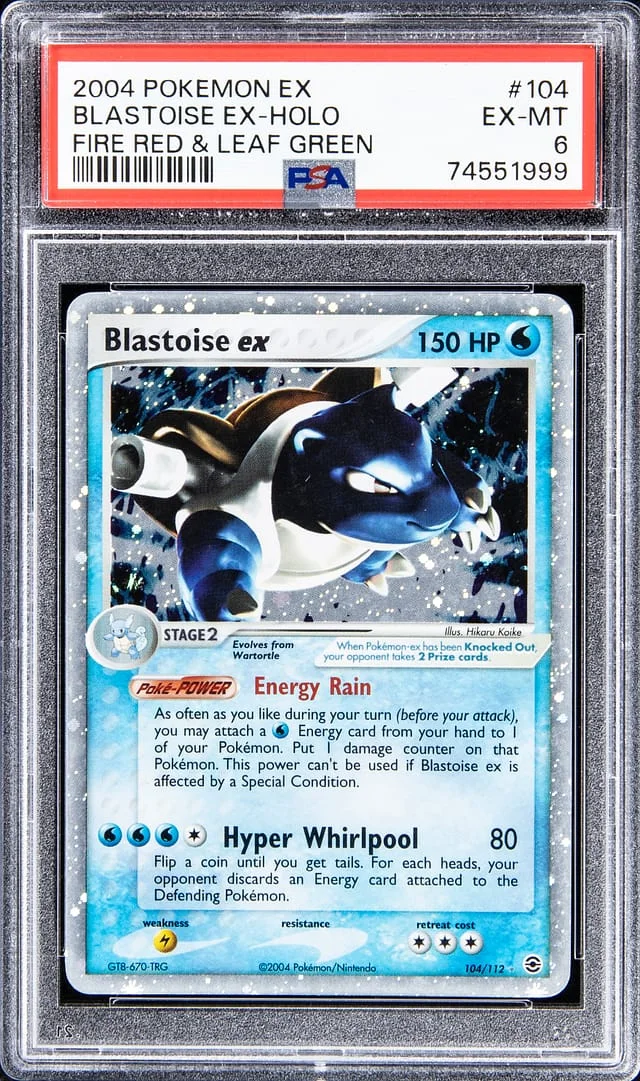 2004 Pokemon EX Holofoil Fire Red & Leaf Green Blastoise EX #104 card image