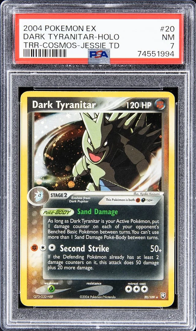 2004 Pokemon EX Holofoil TRR Cosmos Jessie TD Dark Tyranitar #20 card image