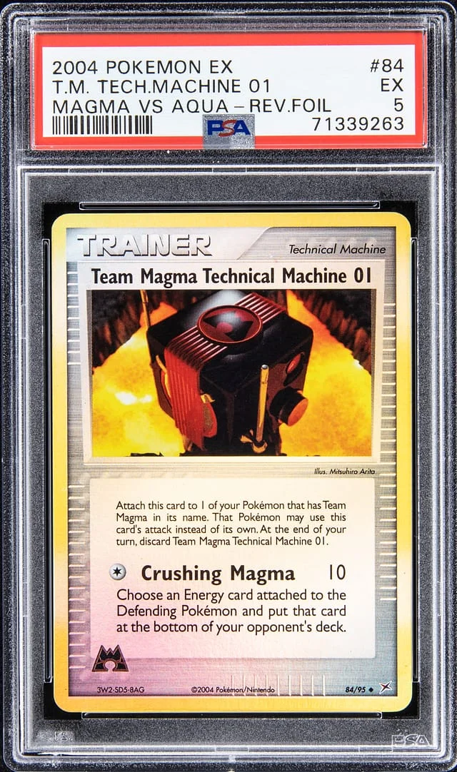 2004 Pokemon EX Magma vs. Aqua Reverse Foil Team Magma Technical Machine 01 #84 card image