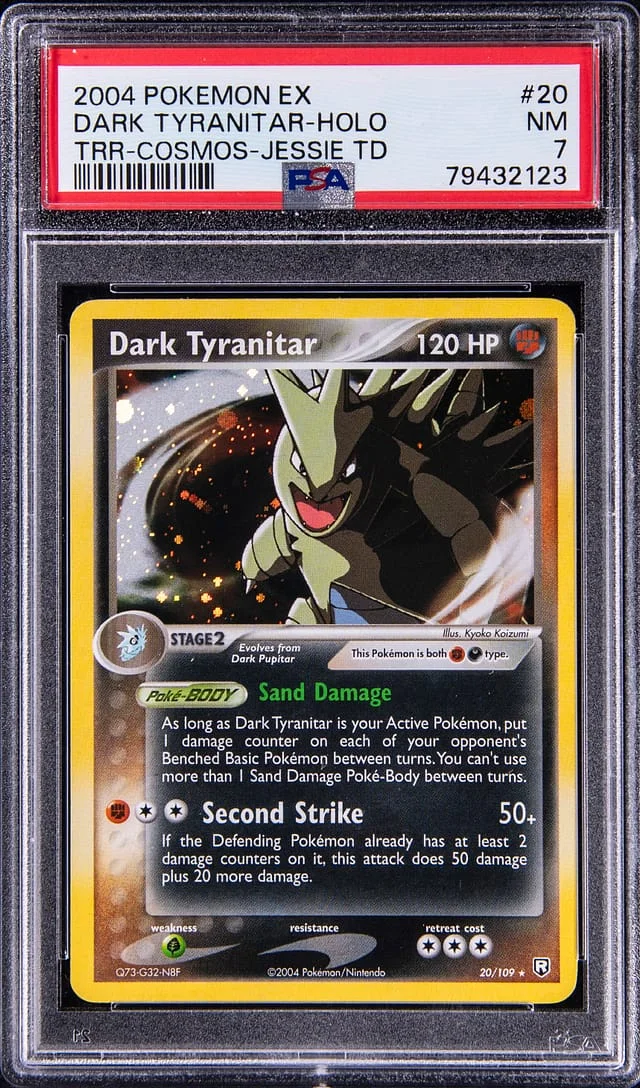 2004 Pokemon EX Rare Holofoil Tyranitar #Dark card image