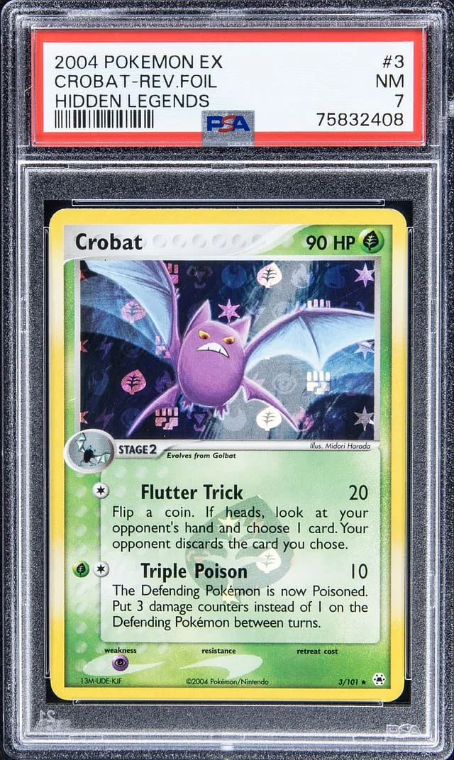 2004 Pokemon EX Reverse Foil - Hidden Legends Crobat #3 card image