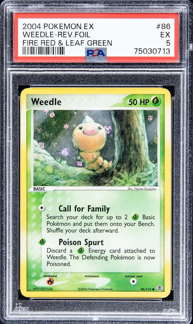 2004 Pokemon EX Reverse Holofoil - Fire Red & Leaf Green Weedle #86 card image