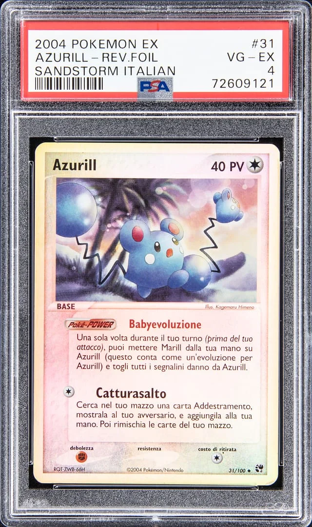 2004 Pokemon EX Sandstorm Italian - Reverse Foil Azurill #31 card image