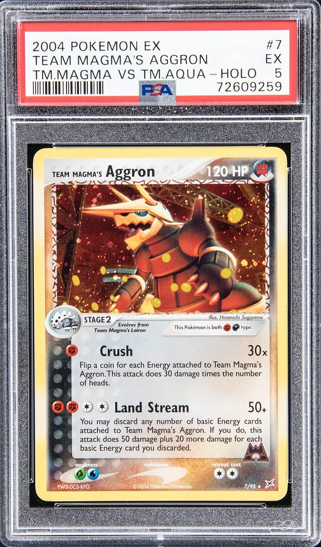 2004 Pokemon EX Team Magma VS Team Aqua - Holo Team Magma's Aggron #7 card image
