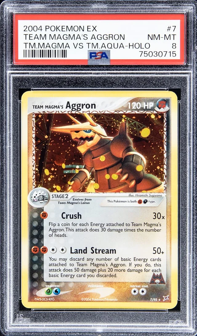 2004 Pokemon EX Team Magma vs Team Aqua - Holofoil Team Magma's Aggron #7 card image