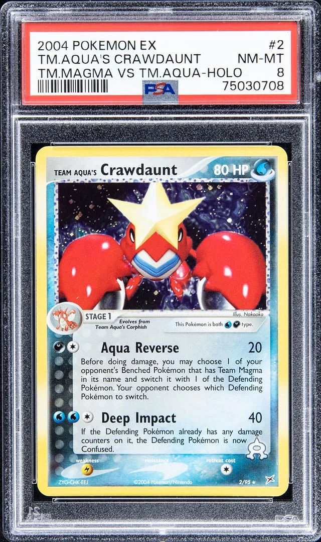 2004 Pokemon EX Team Magma vs Team Aqua - Holofoil Team's Aqua's Crawdaunt #2 card image