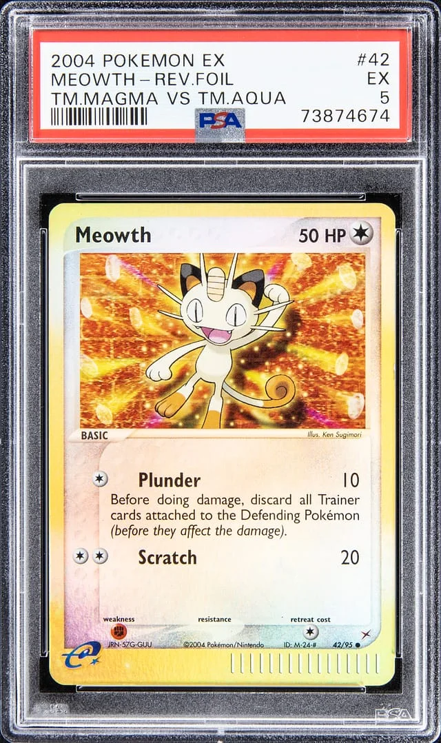 2004 Pokemon EX Team Magma vs Team Aqua Meowth #42 card image