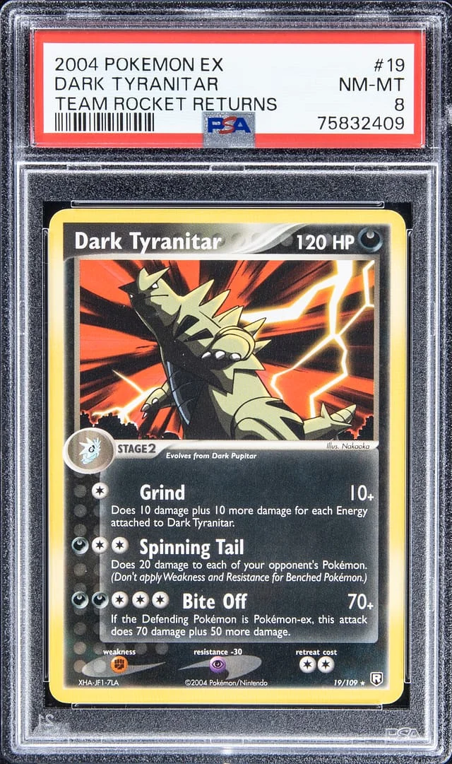 2004 Pokemon EX Team Rocket Returns Dark Tyranitar #19 card image