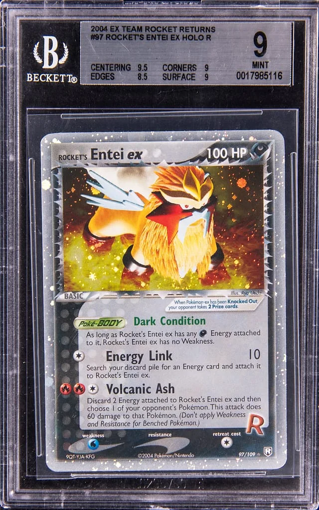 2004 Pokemon ex Team Rocket Returns Holo Rocket's Entei ex #97 card image