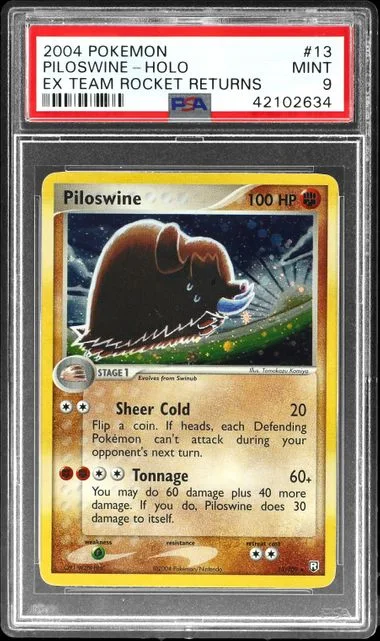 2004 Pokemon EX Team Rocket Returns Holofoil Piloswine #13 card image