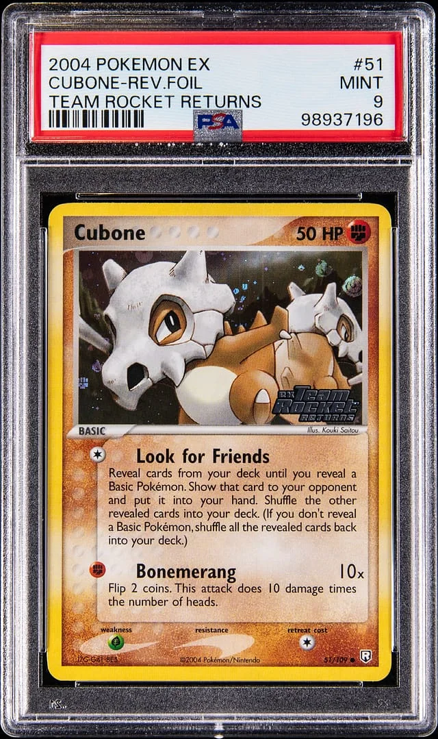 2004 Pokemon EX Team Rocket Returns Reverse Holo Cubone #51 card image