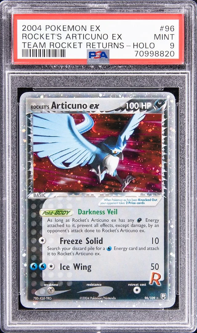 2004 Pokemon Ex Team Rocket Returns Reverse Holo Rocket's Articuno Ex #96 card image