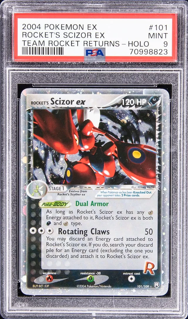 2004 Pokemon Ex Team Rocket Returns Reverse Holo Rocket's Scizor Ex #101 card image