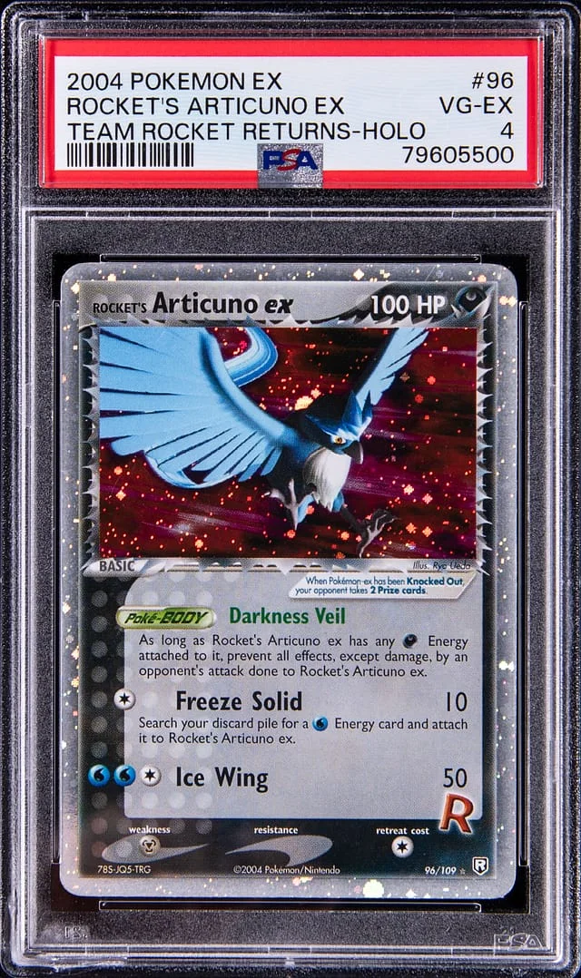 2004 Pokemon Ex Team Rocket Returns Rocket's Articuno Ex-Holo #96 card image