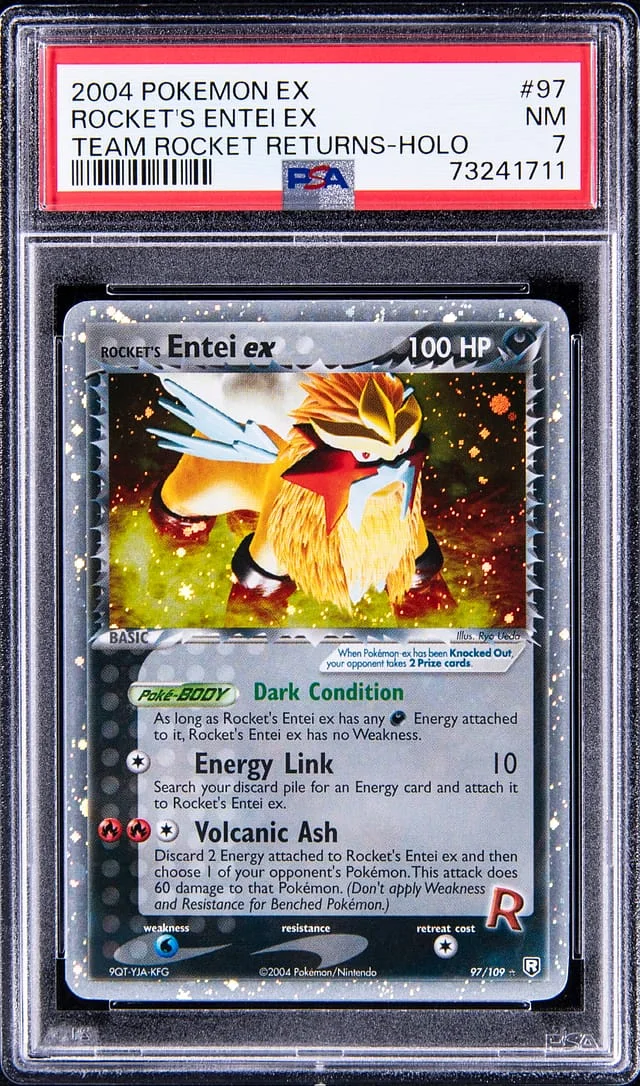 2004 Pokemon Ex Team Rocket Returns Rocket's Entei Ex-Holo #97 card image