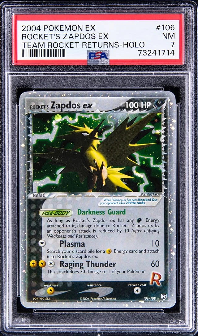 2004 Pokemon Ex Team Rocket Returns Rocket's Zapdos Ex-Holo #106 card image