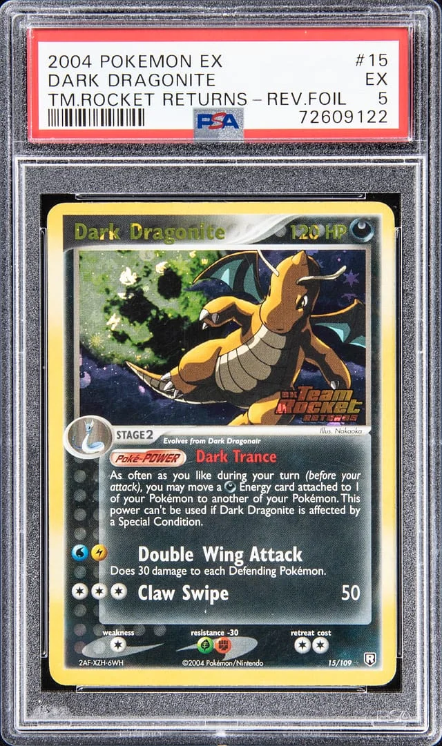 2004 Pokemon EX TM. Rocket Returns - Reverse Foil Dark Dragonite #15 card image