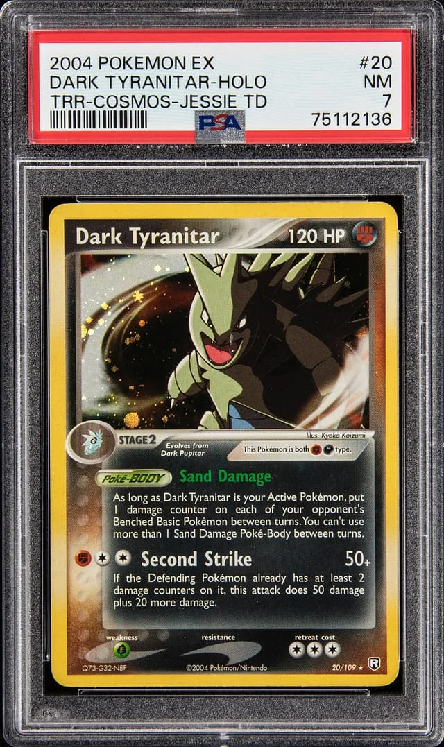2004 Pokemon EX TRR - Cosmos - Jessie TD Holofoil Dark Tyranitar #20 card image