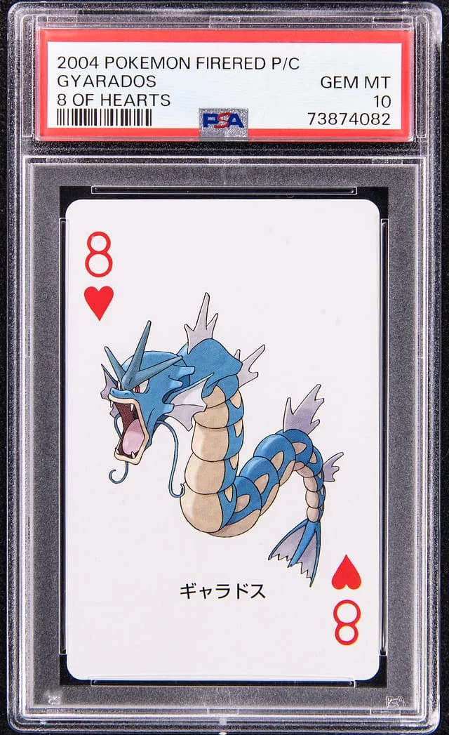 2004 Pokemon Firered Version Playing Cards Gyarados of Hearts #8 card image