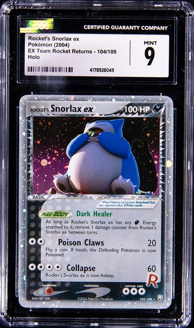 2004 Pokemon Holofoil - EX Team Rocket Returns Rocket's Snorlax ex #104 card image